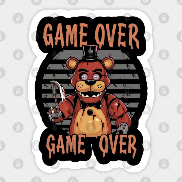 Five Nights At Freddy's Game Over Sticker by Aldrvnd